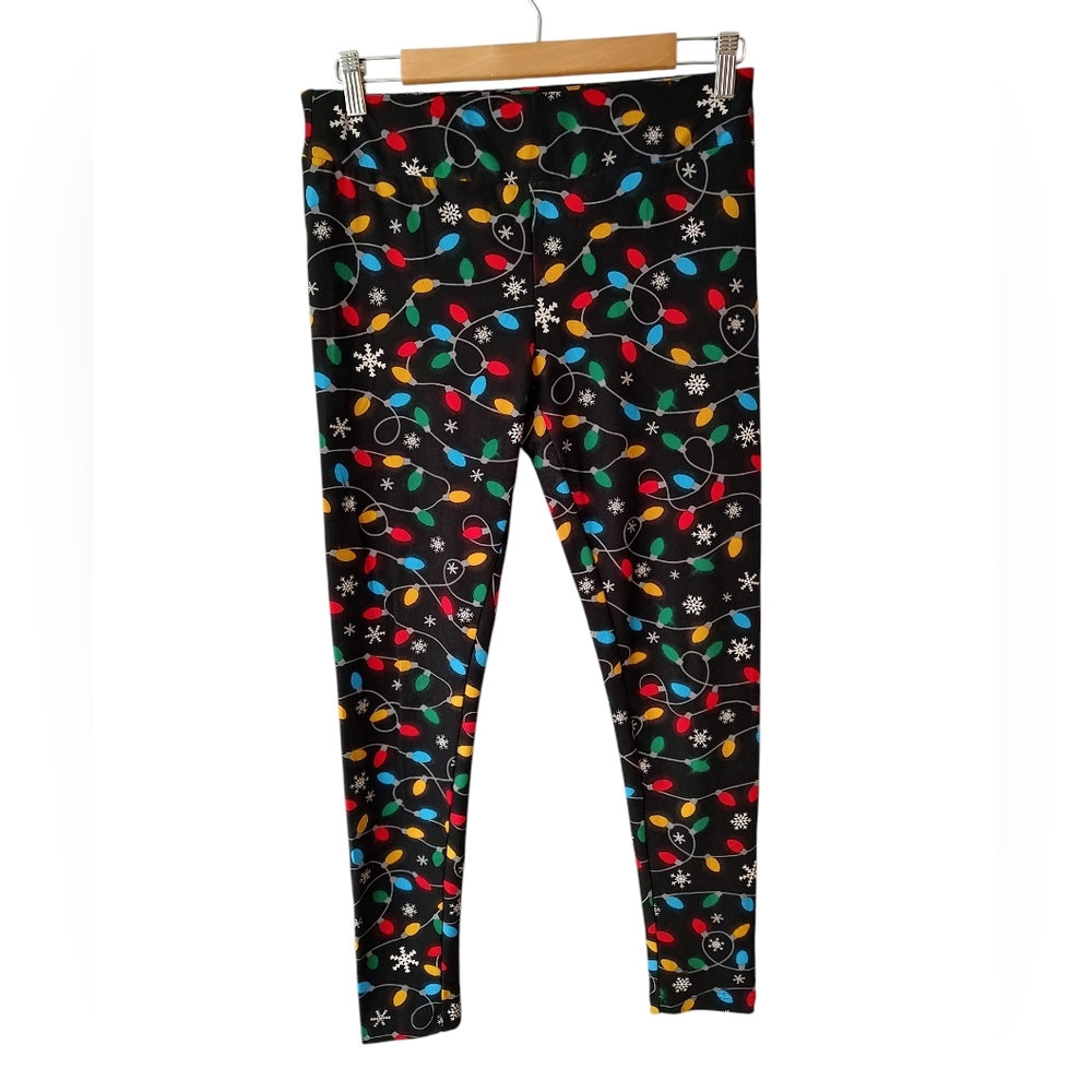 Holiday Time Holiday Lights Leggings Size Medium (8-10)
